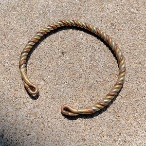 Copper twisted bangle